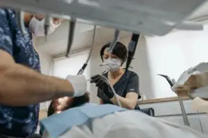 man having dental exam